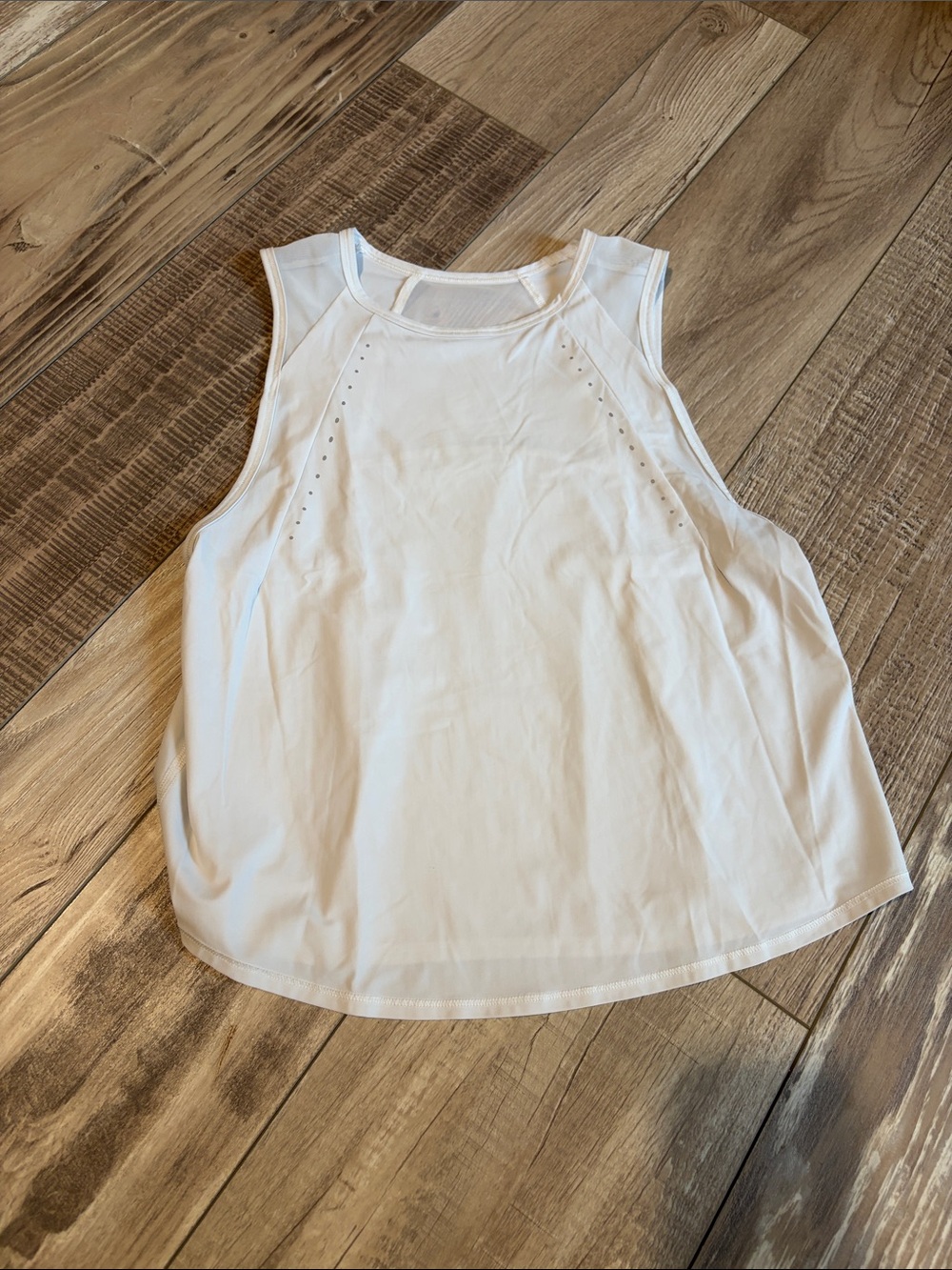 lululemon athletica White Performance Tank with Perforated Accents